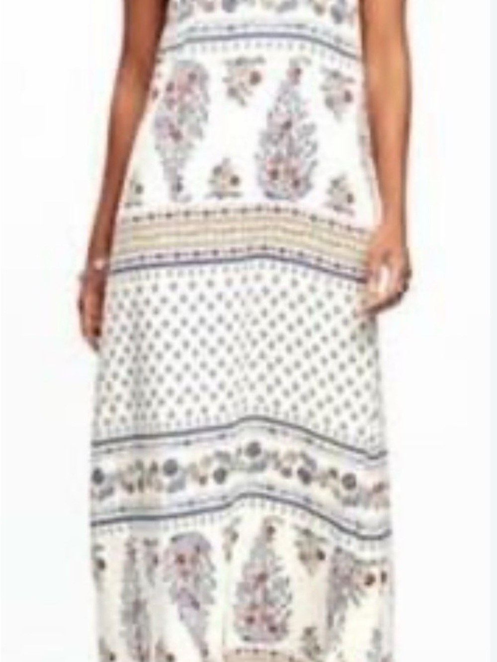 NWT! Bohemian White Paisley Maxi Dress